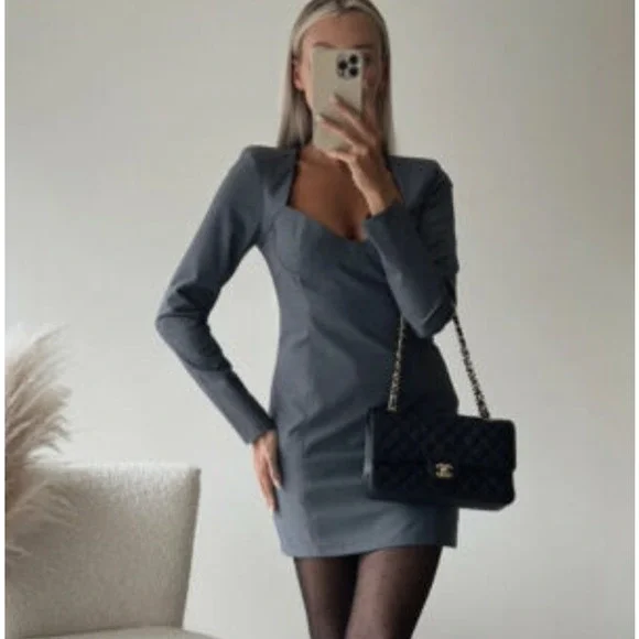 Zara | Dresses | Zara Woman Nwt Fw2 Gray Short Fitted Dress Large 8833317 |  Poshmark